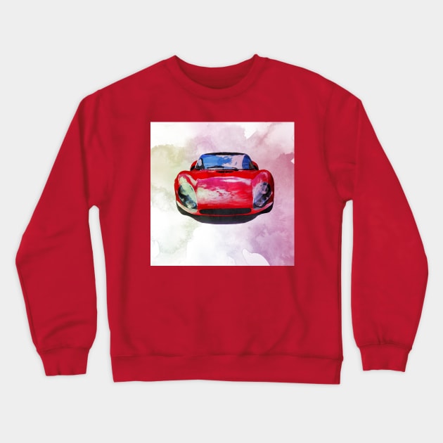 Vintage Alfa Romeo in watercolor Crewneck Sweatshirt by thelazypigeon